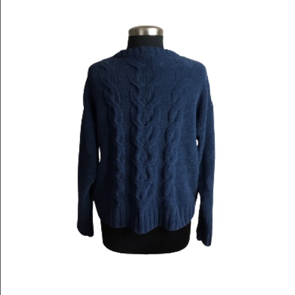 American Eagle Outfitters Cable Knit Pullover Sweater Blue Size Medium - Picture 4 of 6